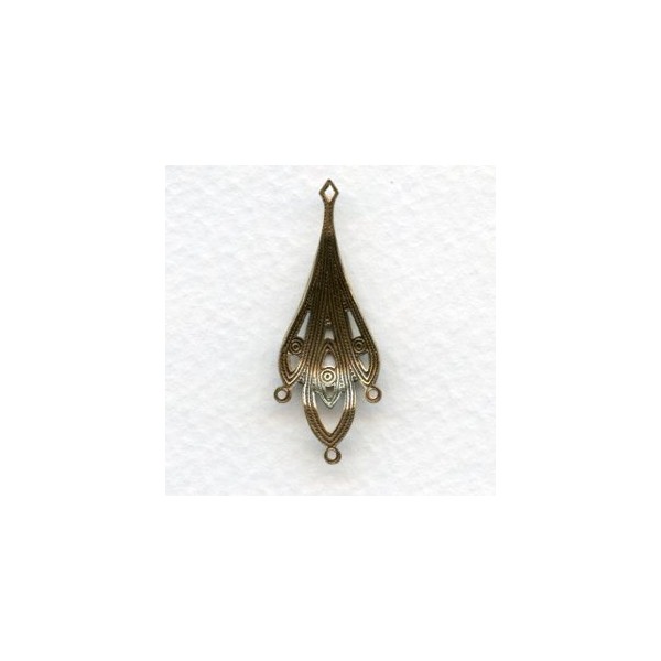 Filigree Detail Connectors 36mm Oxidized Brass (6) - Image 2