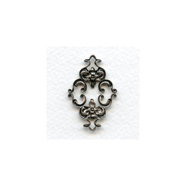 Feminine Floral Connector Oxidized Silver 36mm (2) - Image 2