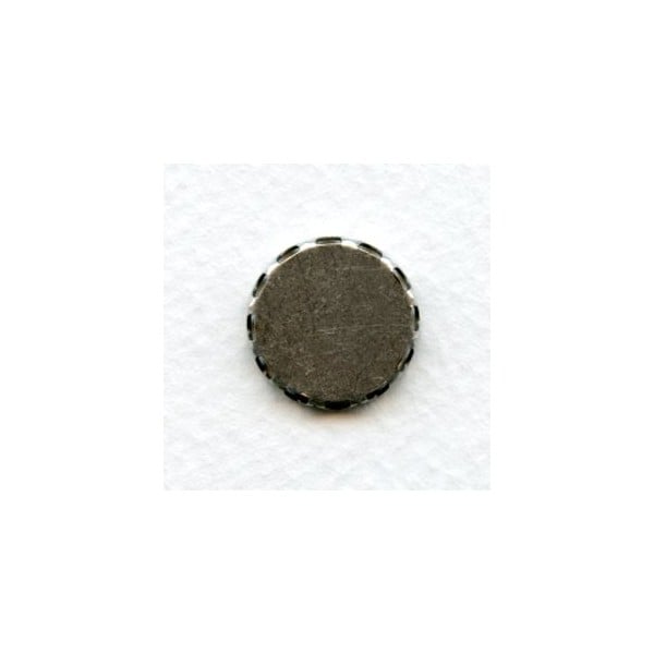 Typewriter Key Settings Lace Edge 15mm Oxidized Silver (12) - Image 2