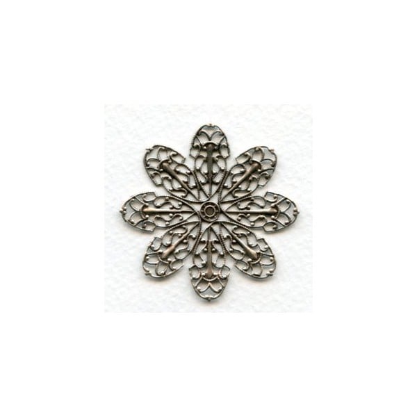 Filigree Flower Ornamentation Oxidized Silver 47mm (1)