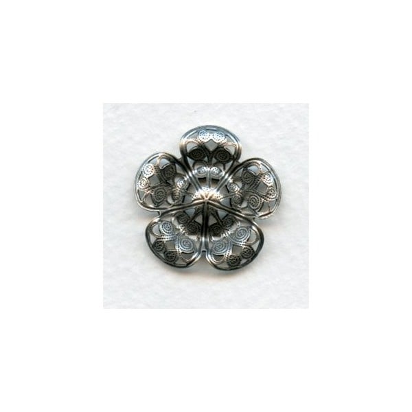 Filigree Flower Shapes Oxidized Silver 23mm (1) - Image 2