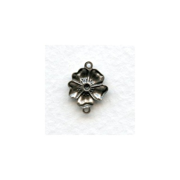 Floral Connectors Oxidized Silver 14mm (6) - Image 2