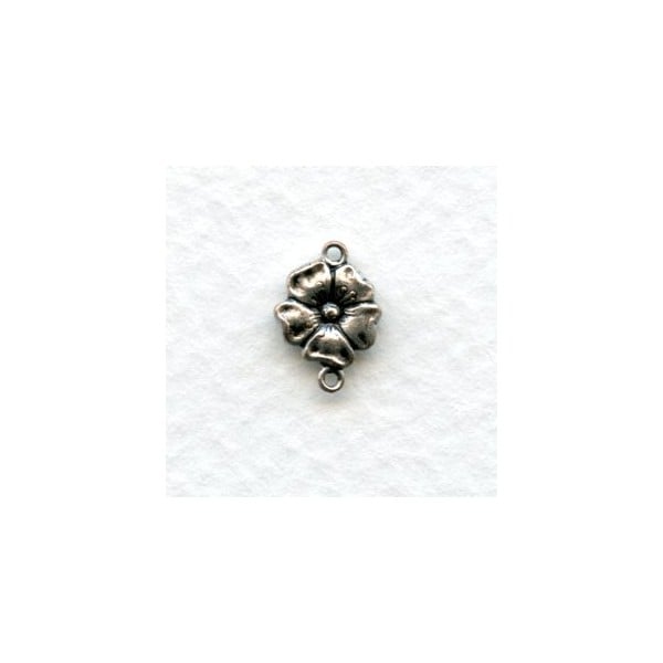 Floral Connectors Oxidized Silver 8mm (6)