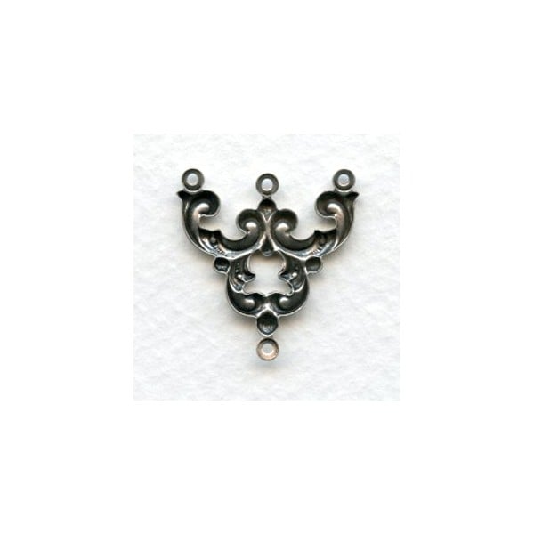 Three Strand Connectors OOH LA LA! Oxidized Silver (6) - Image 2