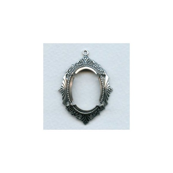 Art Deco Inspired 25x18mm Setting Oxidized Silver (1)
