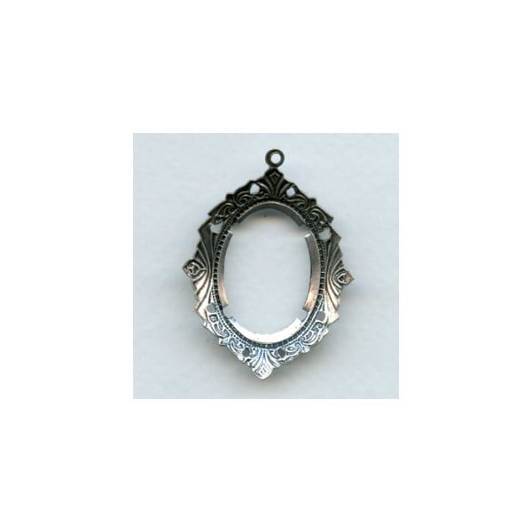 Art Deco Inspired 25x18mm Setting Oxidized Silver (1) - Image 2