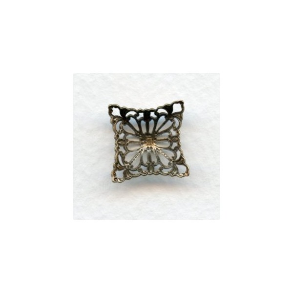 Dapt Square Filigree Connector Oxidized Brass (6) - Image 2