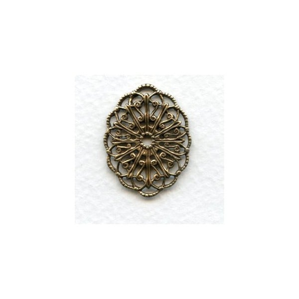 Filigree Ornate Oval 29x22mm Oxidized Brass (6)