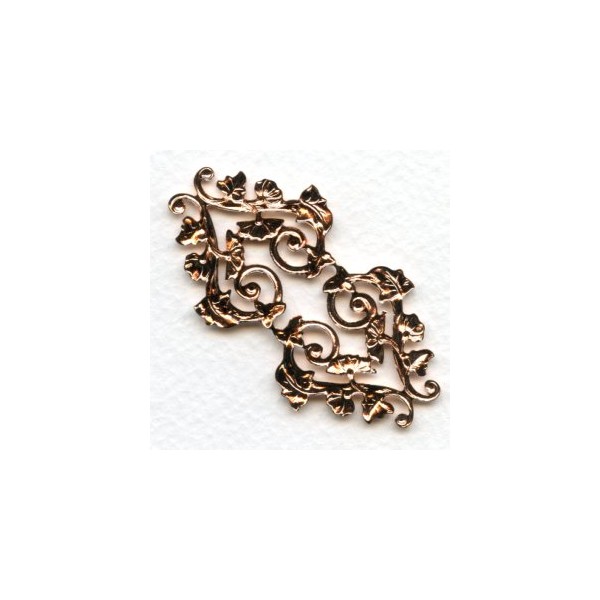 Morning Glory Motif Rose Gold Plated Stamping (1) - Image 2