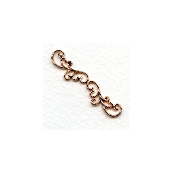 Elegant Filigree Detail 42mm Connector Rose Gold (2)