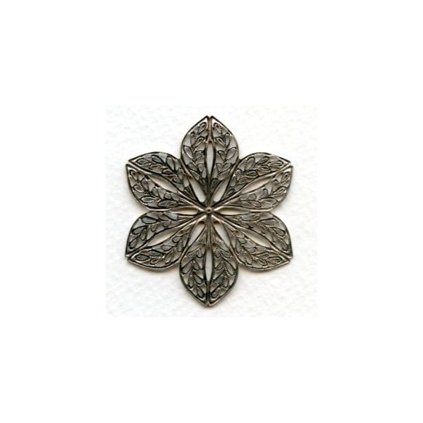 Floral Shape Flat 45mm Filigree Oxidized Silver (1) - Image 2