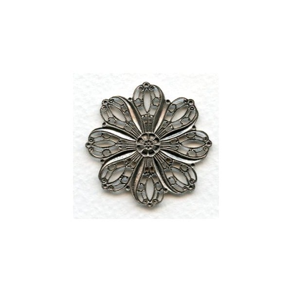 Petal Shape Flat 35mm Filigrees Oxidized Silver (2) - Image 2
