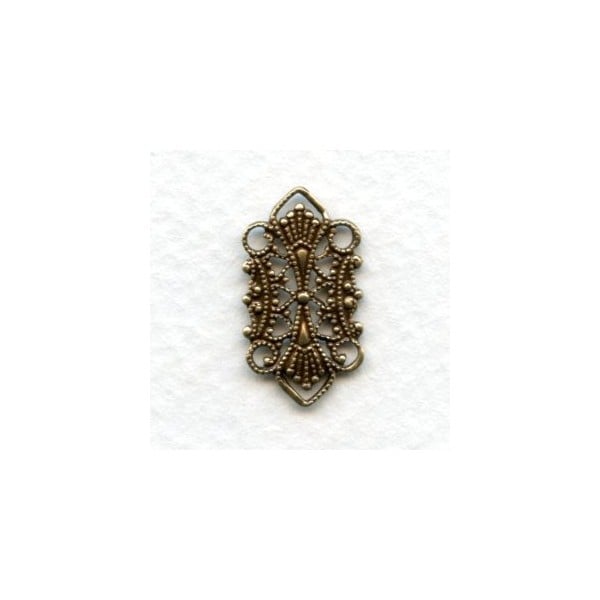 Delicate Four Loop Filigree Connectors Oxidized Brass (12)