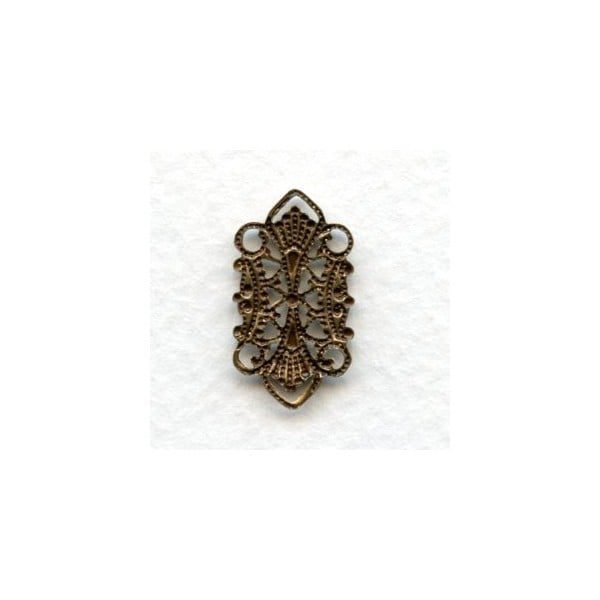 Delicate Four Loop Filigree Connectors Oxidized Brass (12) - Image 2