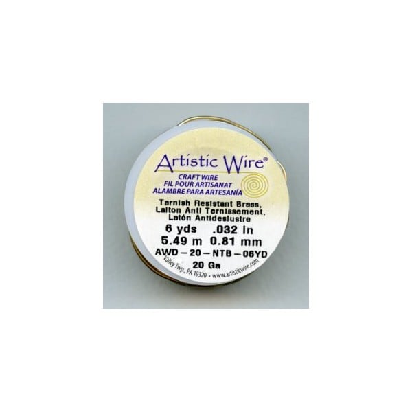 Artistic Wire Craft Wire 20 Gauge Thick 6 Yard Spool Brass - Image 2