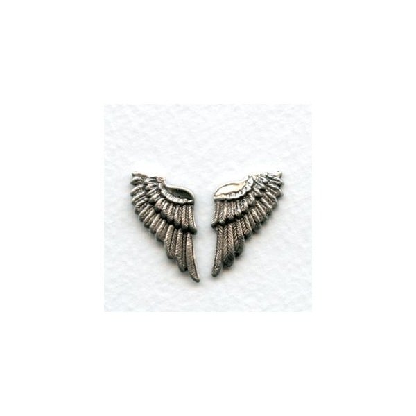 These Wings Look Real! Oxidized Silver (3 sets)