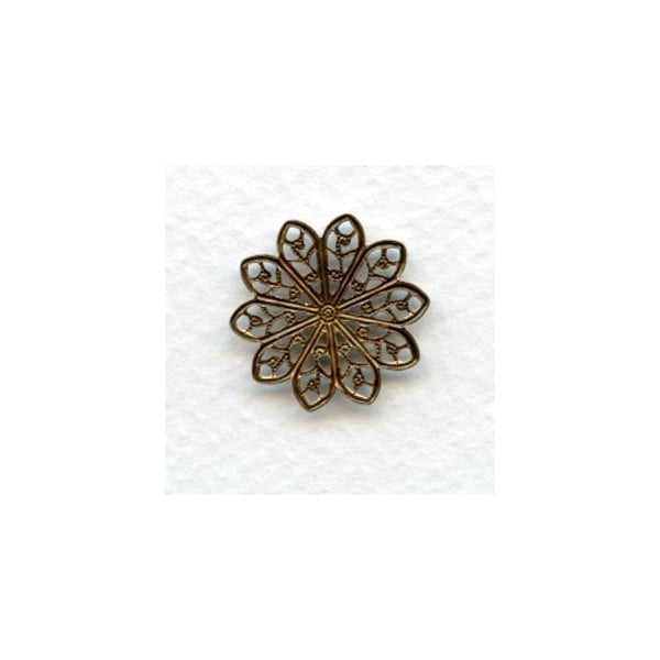 Round Filigree 20mm Connectors Oxidized Brass (6) - Image 2