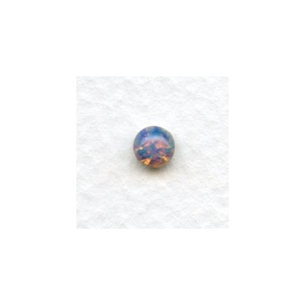 Pink Fire Opal Glass Cabochons 5mm (4)