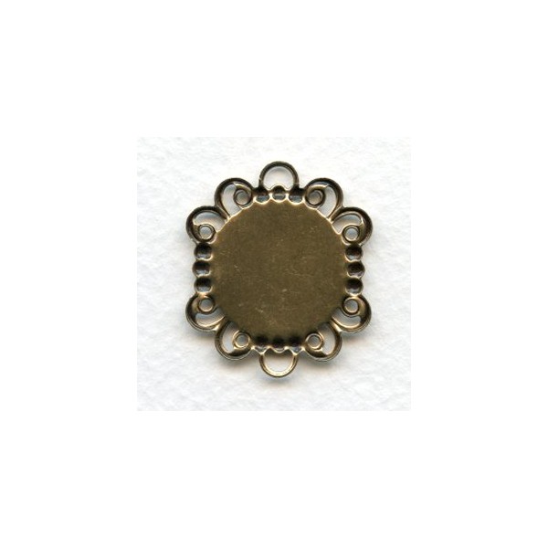 Great 18mm Filigree Edge Settings Oxidized Brass (6) - Image 2