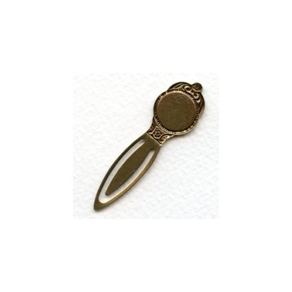 Bookmark Findings with 13mm Setting Oxidized Brass (4) - Image 2