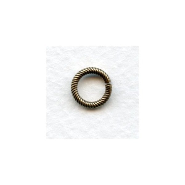 Sturdy Twisted Wire 9mm Jump Rings Antique Gold (24)