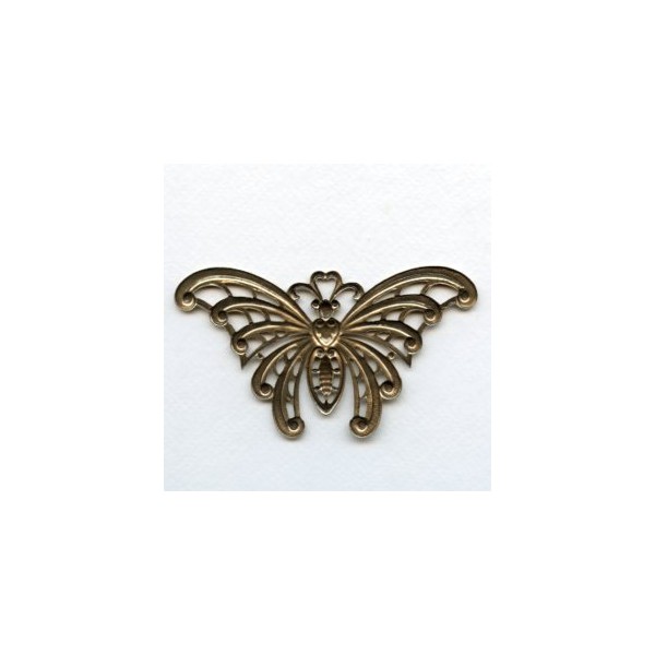 Mega Butterfly Art Deco Style Oxidized Brass 105mm (1) - Image 2
