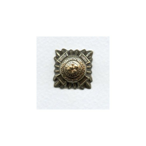 Medallion Crest Oxidized Brass Stamping 21mm (4)