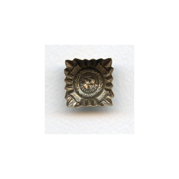 Medallion Crest Oxidized Brass Stamping 21mm (4) - Image 2