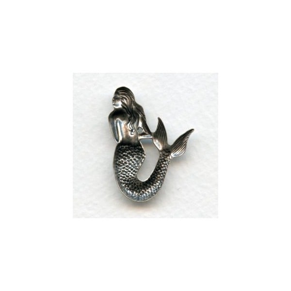 Small Mermaid Stampings Oxidized Silver 35mm (3) - Image 2