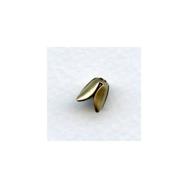Smooth Tulip Style Bead Cap Raw Brass (12)