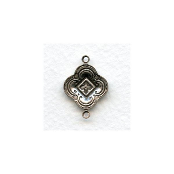 Quatrefoil Medallion Connector Oxidized Silver 22mm (6) - Image 2