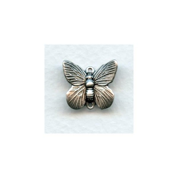 Butterfly Connectors Oxidized Silver 15mm (4)