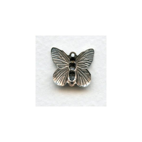 Butterfly Connectors Oxidized Silver 15mm (4) - Image 2