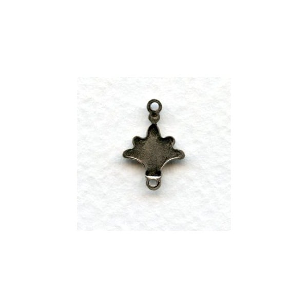 Fleur-de-lis Connectors 2 Loops Solid Oxidized Silver (6) - Image 2