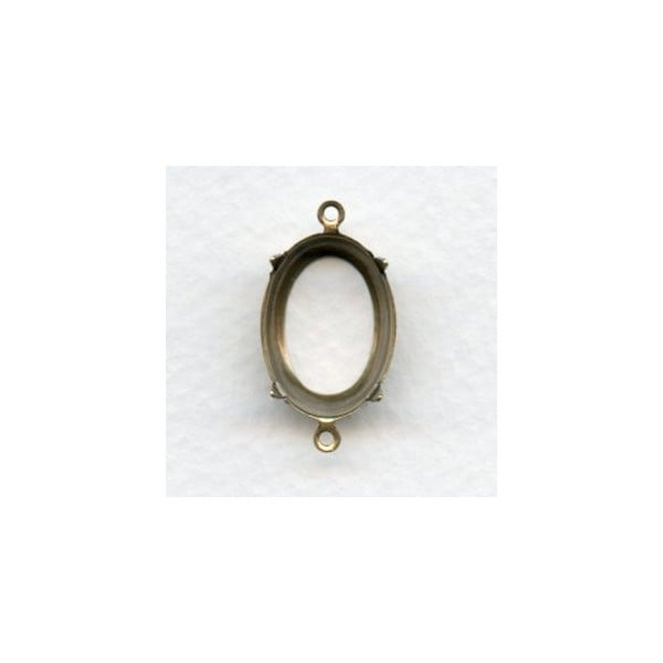 Open Back Connector Settings 18x13mm Oxidized Brass (12)