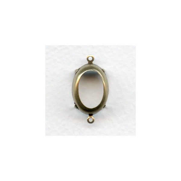 Open Back Connector Settings 18x13mm Oxidized Brass (12) - Image 2