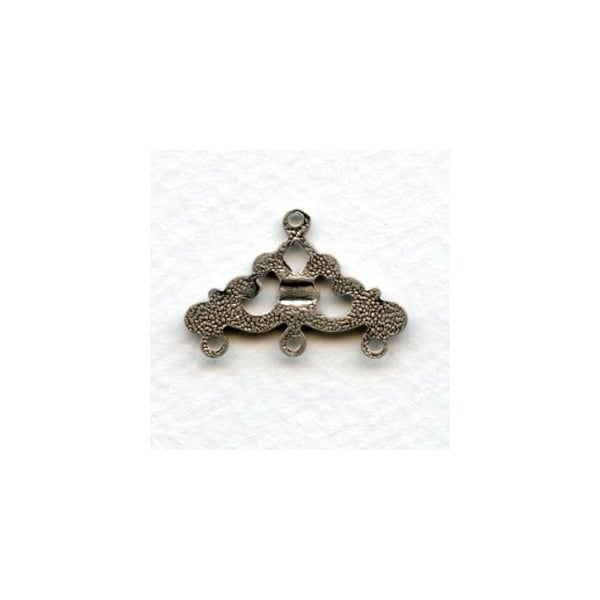Openwork Connectors for 3 Strands Oxidized Silver (6) - Image 2