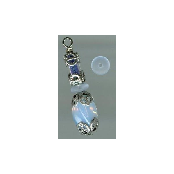 ^Matte Glass Spacer Beads 6x2mm Blue - Image 2