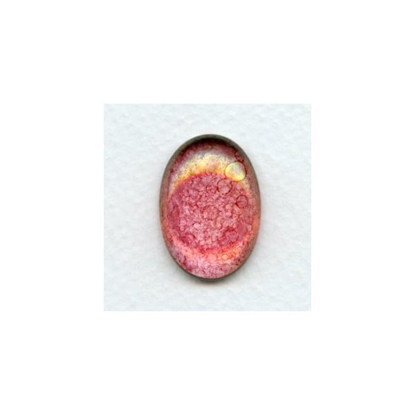 Rose Luster Effect Glass Cab 25x18mm (1)