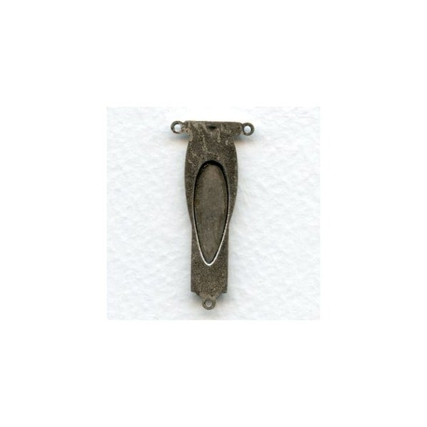 Art Deco Focal Connectors Oxidized Silver (2) - Image 2