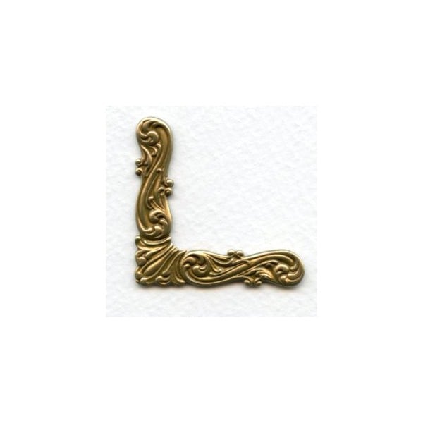 Large Elegant Scroll Design Corners Oxidized Brass (4)