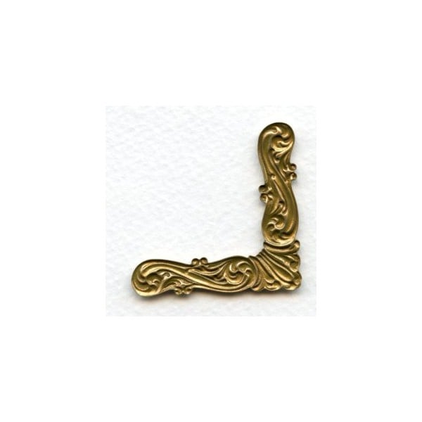 Large Elegant Scroll Design Corners Oxidized Brass (4) - Image 2