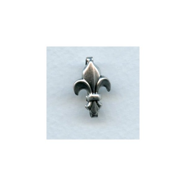 ^Fleur-de-Lis Bails 18mm Oxidized Silver (3)