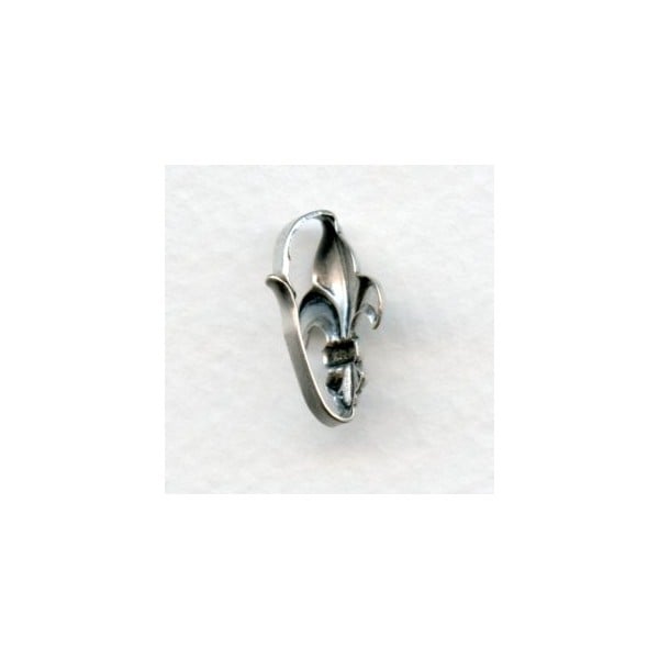 ^Fleur-de-Lis Bails 18mm Oxidized Silver (3) - Image 2