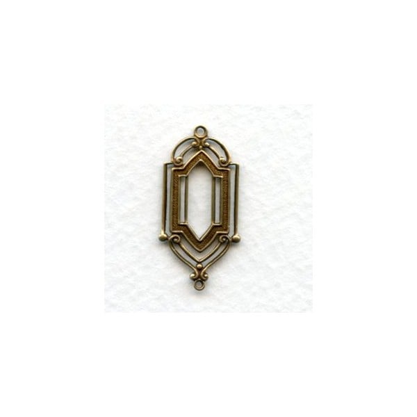 Stained Glass Window Style Connectors Oxidized Brass (6)
