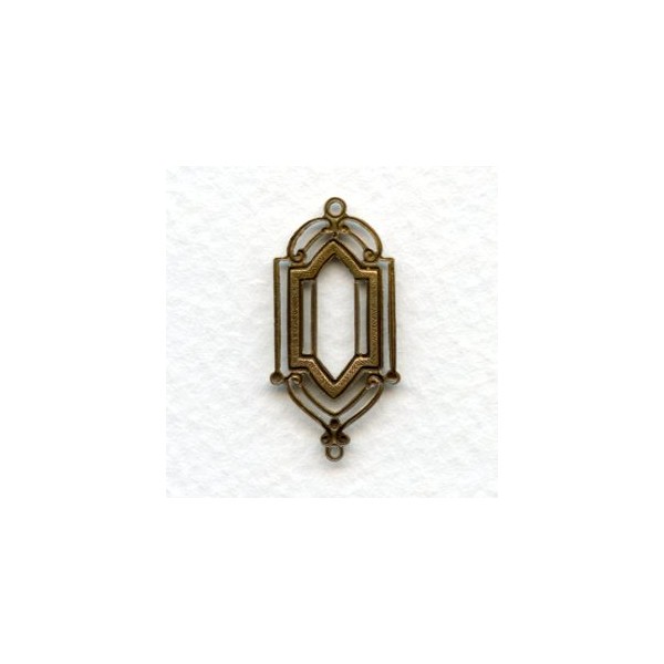 Stained Glass Window Style Connectors Oxidized Brass (6) - Image 2