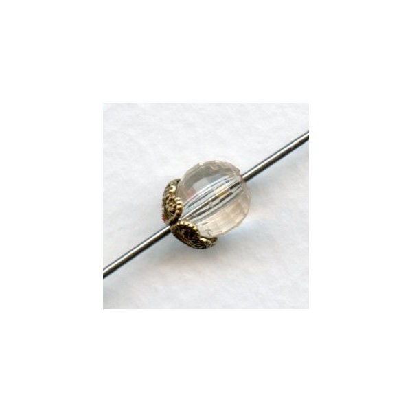 Unique 8mm Filigree Bead Caps Oxidized Brass (12) - Image 2