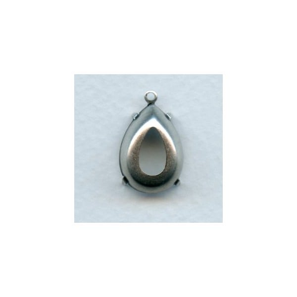 Pear Shape Settings 18x13mm Oxidized Silver (12) - Image 2