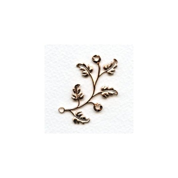 ^Leaf Spray Connectors 46mm Rose Gold (2)