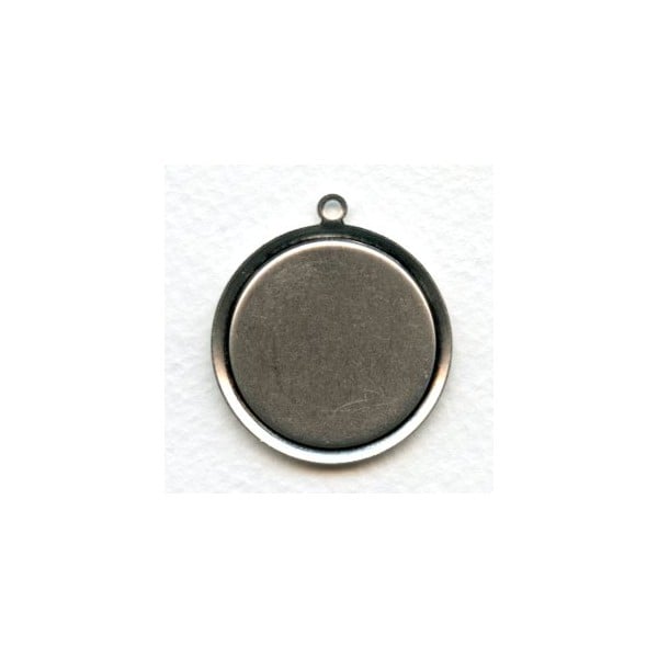 Bold Simple Settings 27mm Oxidized Silver (2) - Image 2